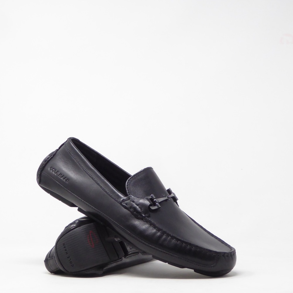 Cole Haan Mens Wyatt Driving Loafers Black Leather Bit Driver C35783 Size 9